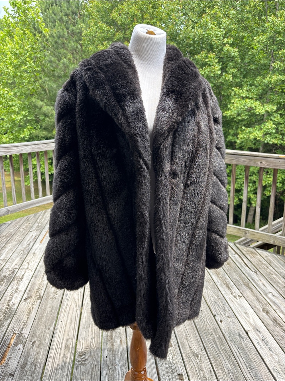 Monterey fashions vintage made USA faux fur jacket coat mink 14 large
